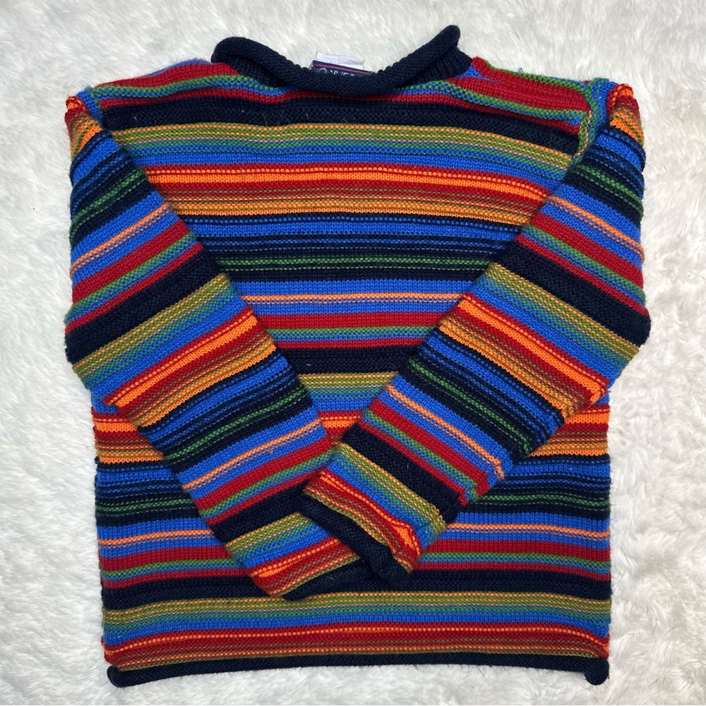 Rugged Bear Vintage Sweater Colourful Stripes Size 4 - Picture 7 of 16